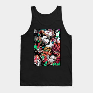 Pop Art Geisha Urban Vaporwave Japanese Style Tank Top